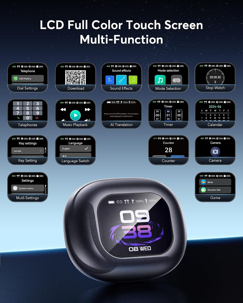 198 Langues Traducteur IA Bluetooth Instantanée