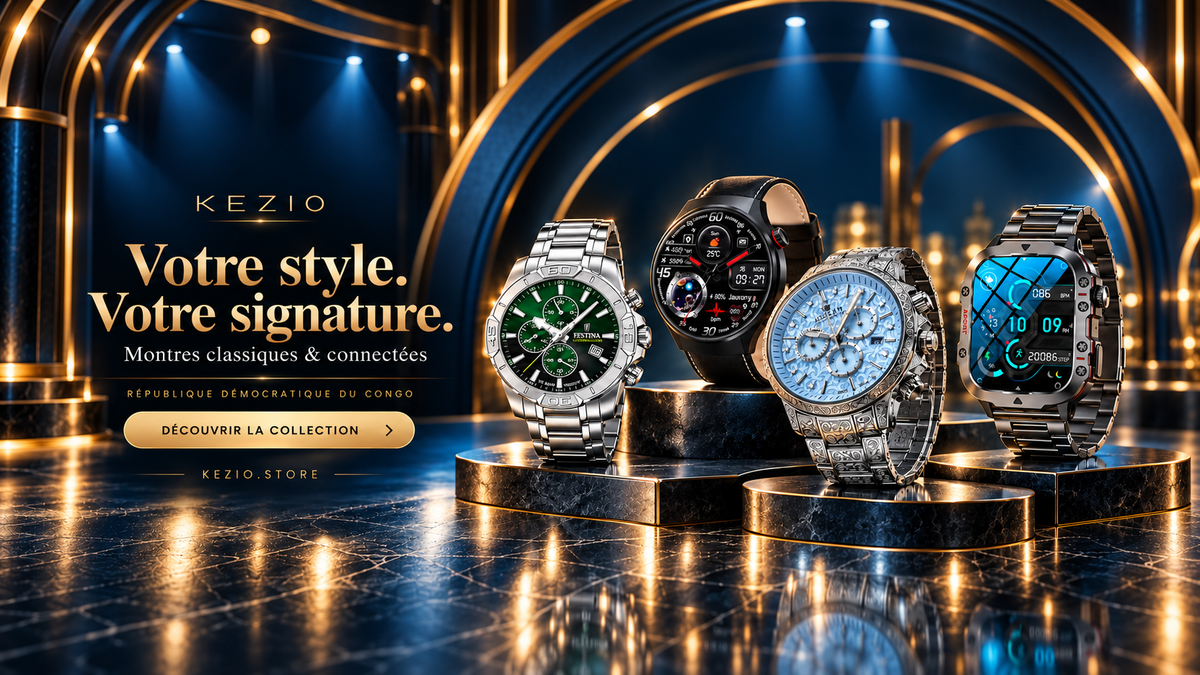 KEZIO : montres classiques et connectées, bannière haute pour la République démocratique du Congo