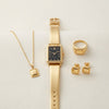 Ensemble Montre Et Bijoux Dores